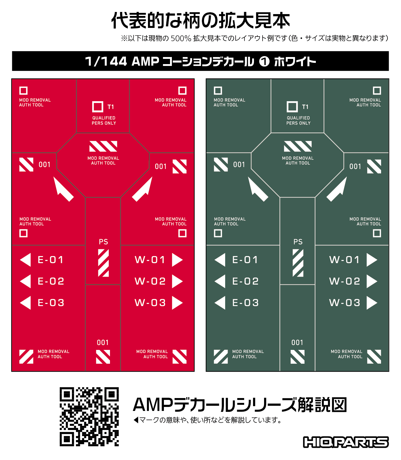 1/144 AMP01 コーションデカール ホワイト（1枚入）