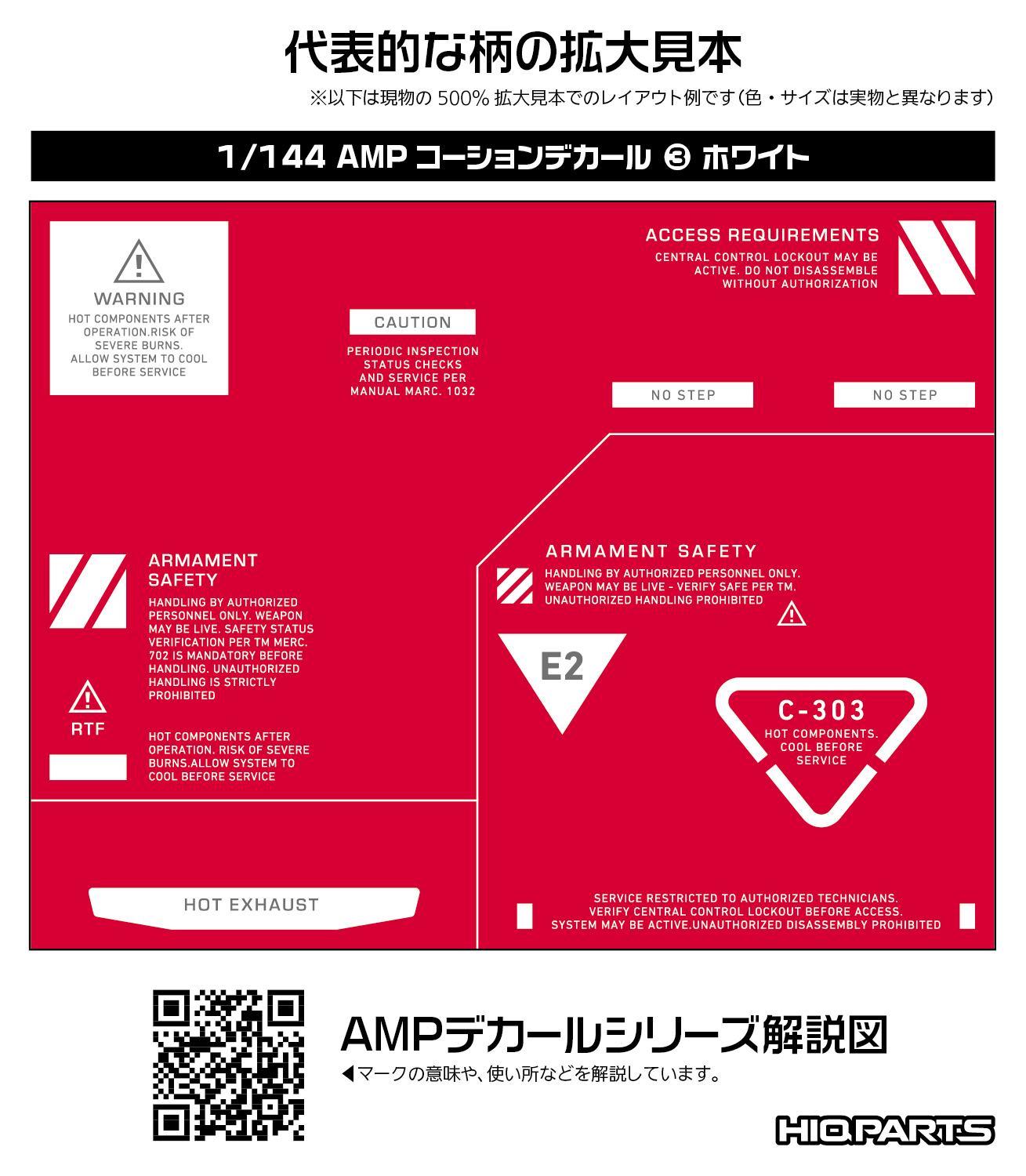 1/144 AMP03 コーションデカール ホワイト（1枚入）