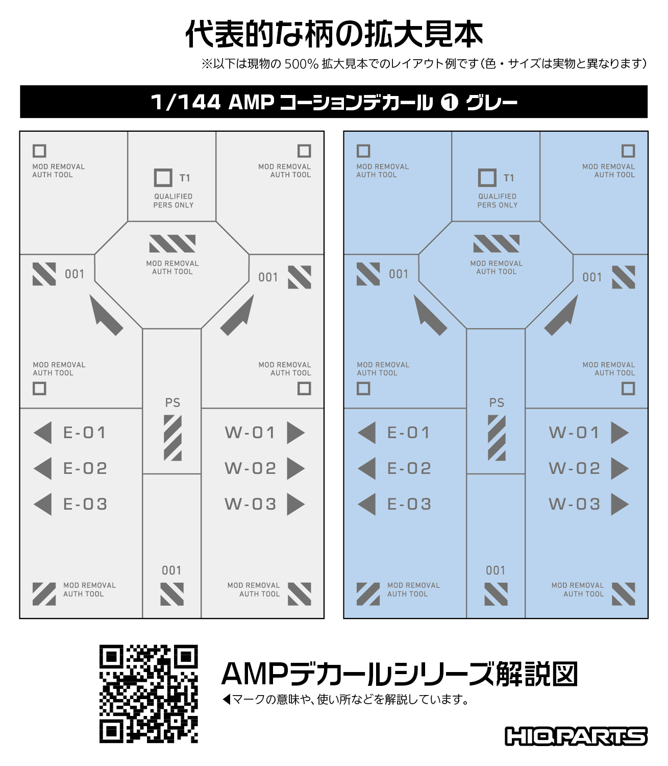 1/144 AMP01 コーションデカール グレー（1枚入）
