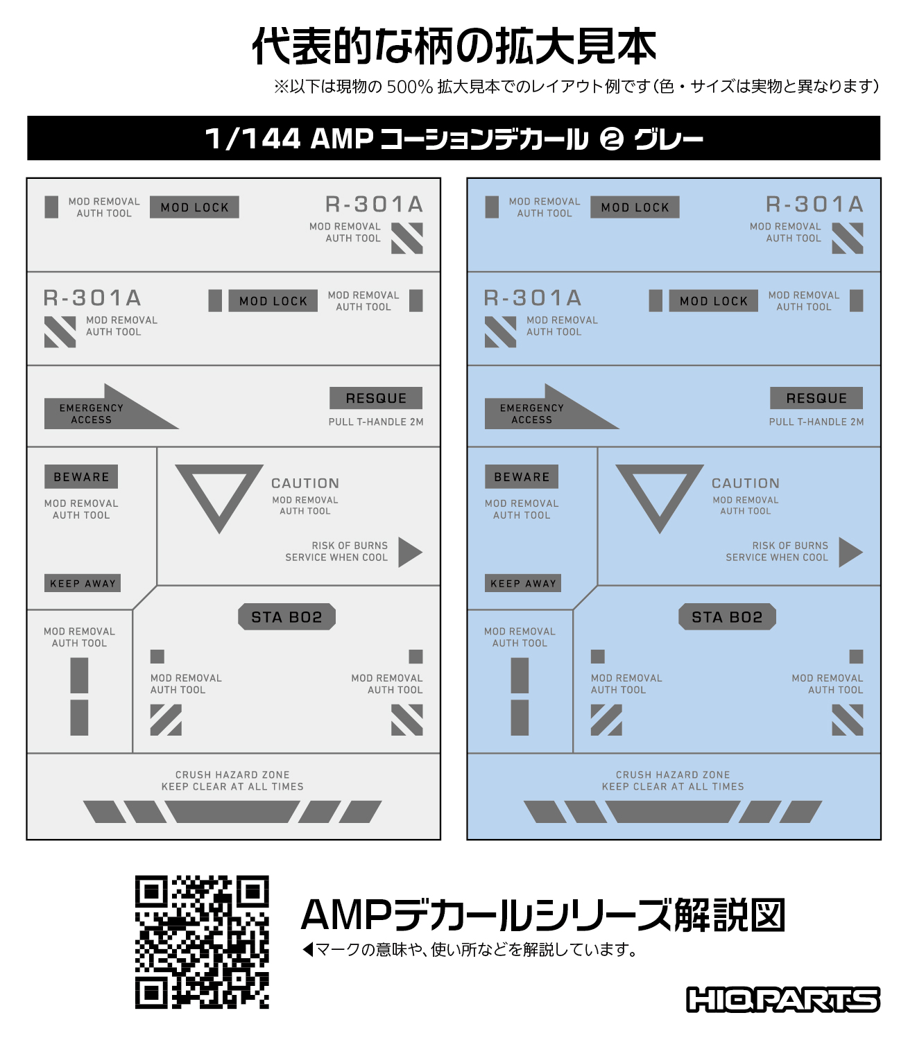 1/144 AMP02 コーションデカール グレー（1枚入）