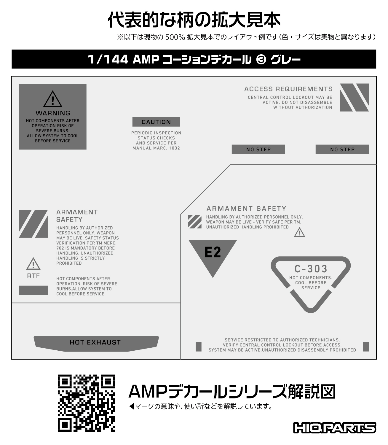 1/144 AMP03 コーションデカール グレー（1枚入）