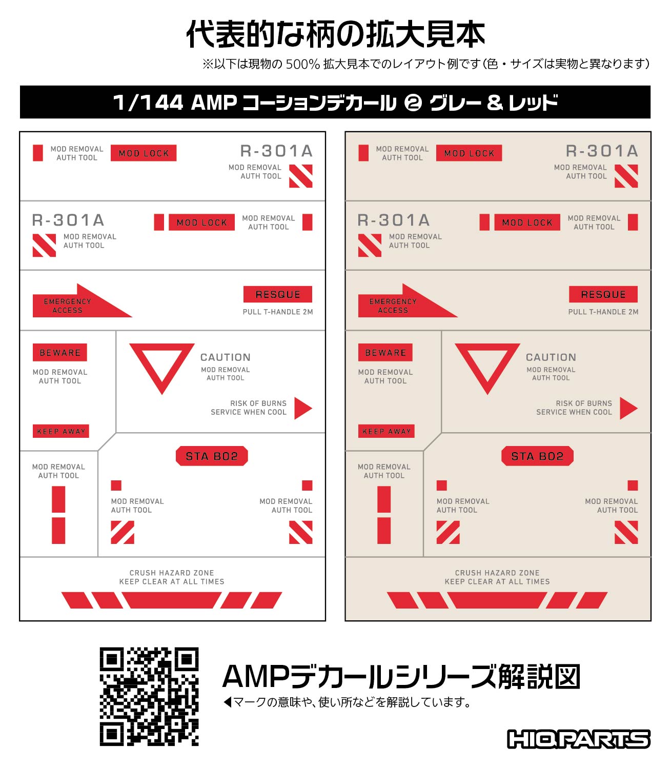 1/144 AMP02 コーションデカール グレー&レッド（1枚入）