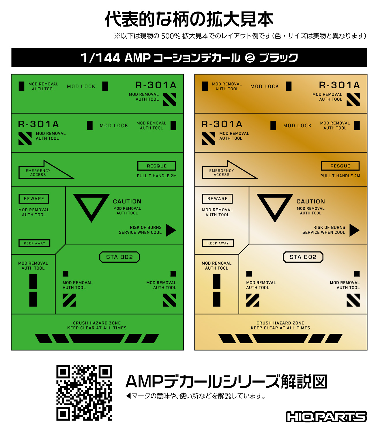 1/144 AMP02 コーションデカール ブラック（1枚入）