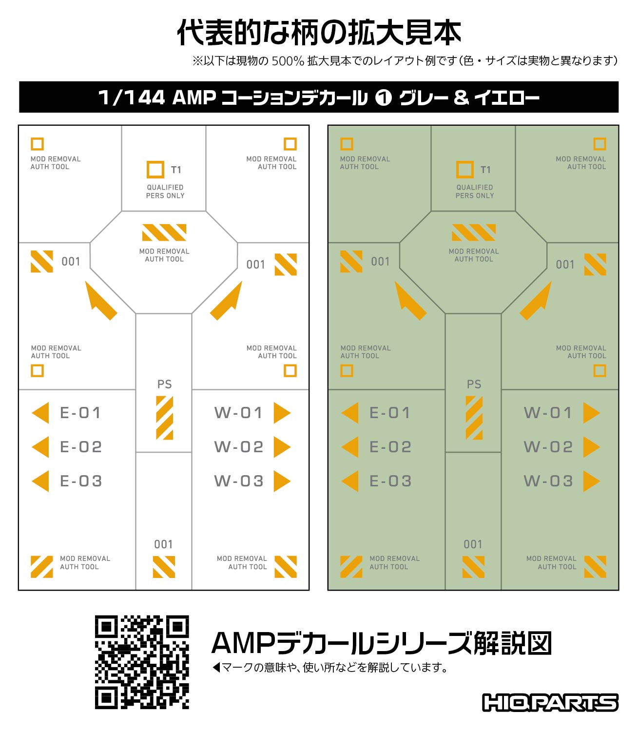 1/144 AMP01 コーションデカール グレー&イエロー（1枚入）