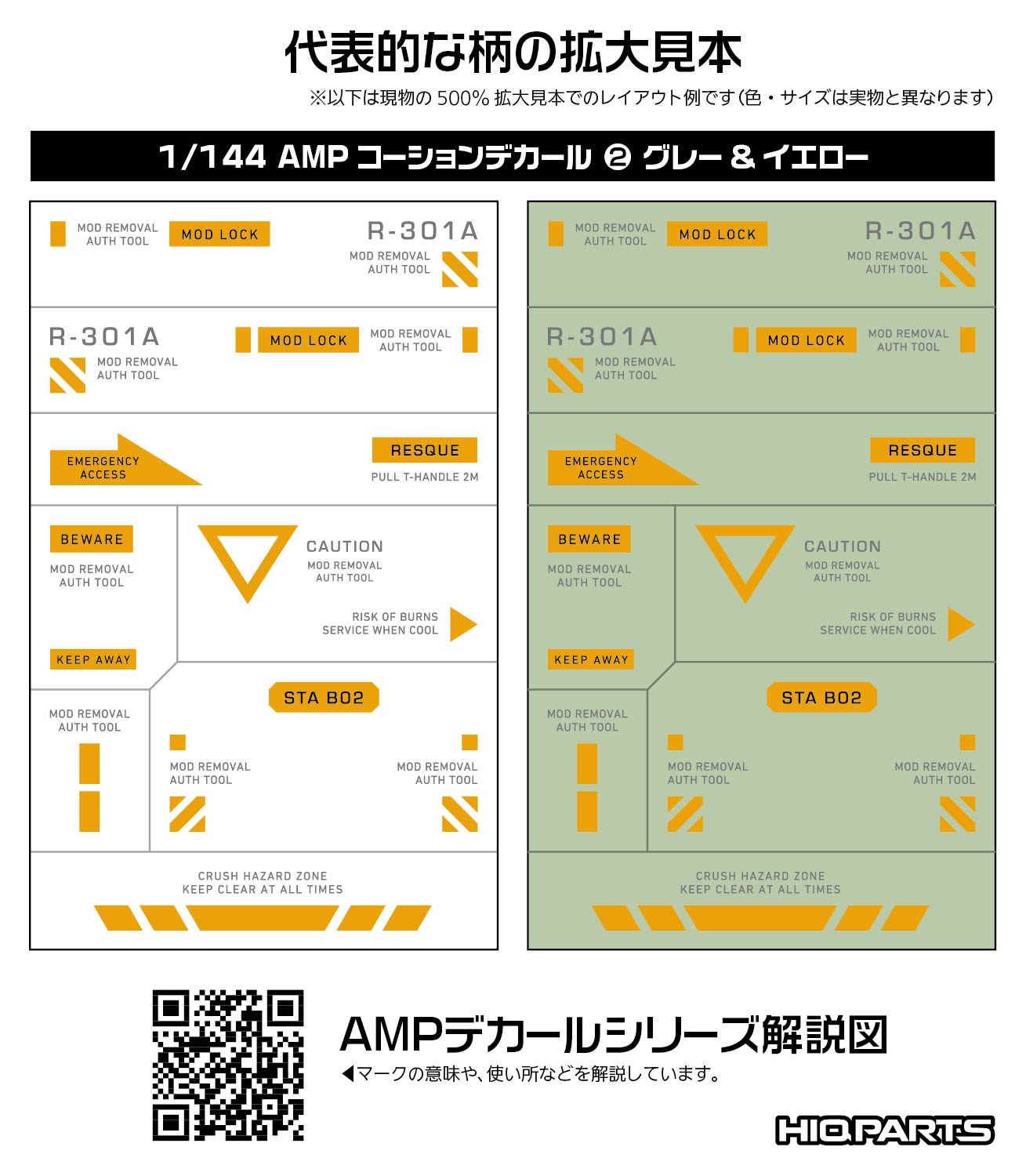 1/144 AMP02 コーションデカール グレー&イエロー（1枚入）