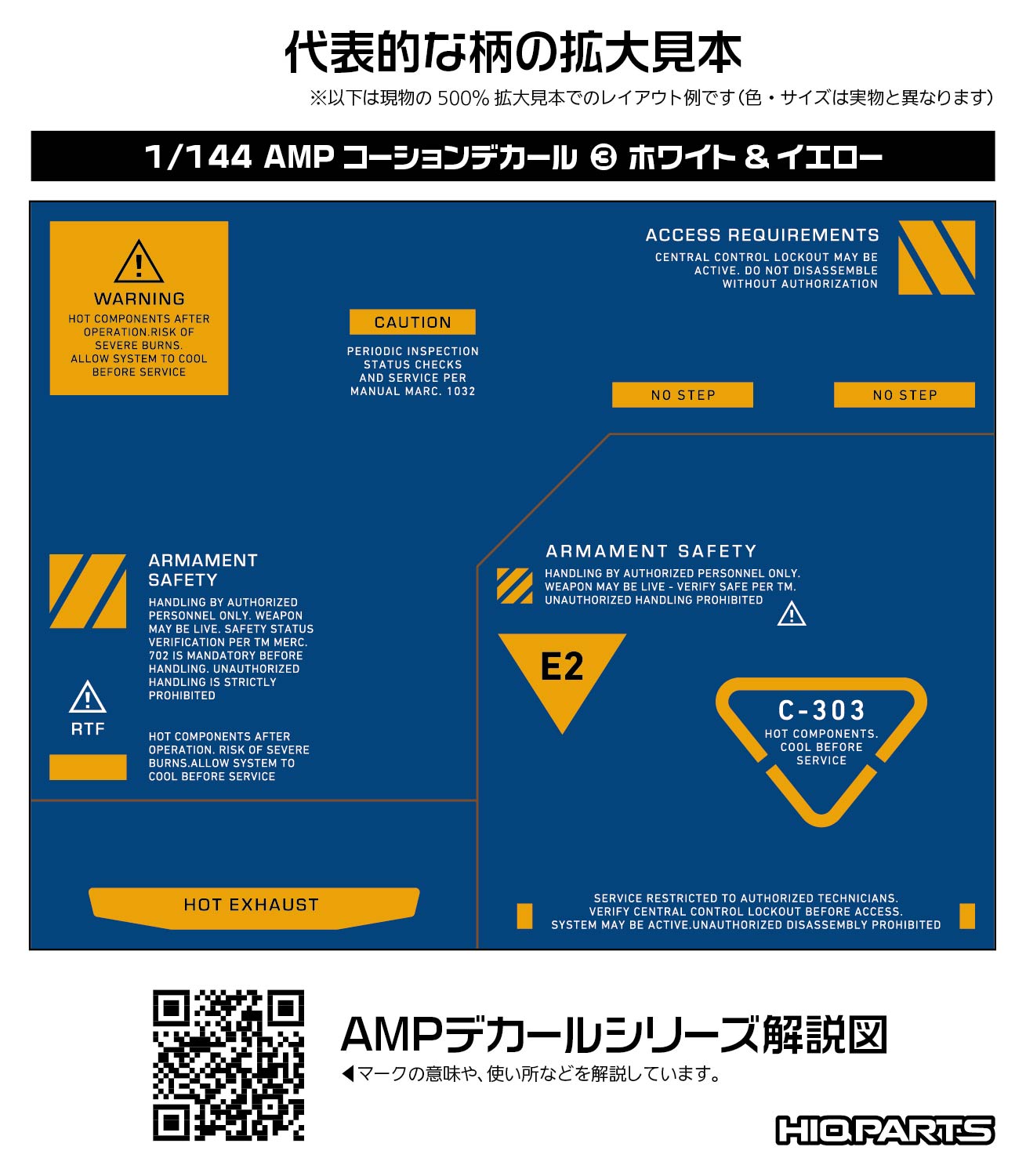 1/144 AMP03 コーションデカール ホワイト&イエロー（1枚入）